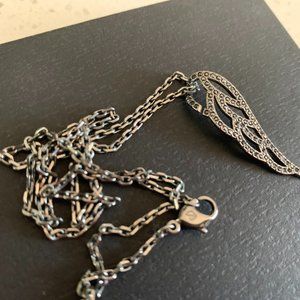 Swarovski Black feather necklace